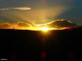 sunset winter in crete