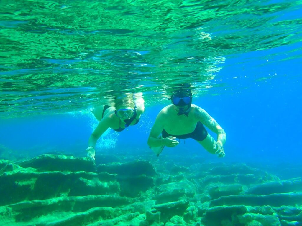 Snorkelling in the Mirabello Bay at Elounda. A spectacular excursion to see the underwater world of Crete