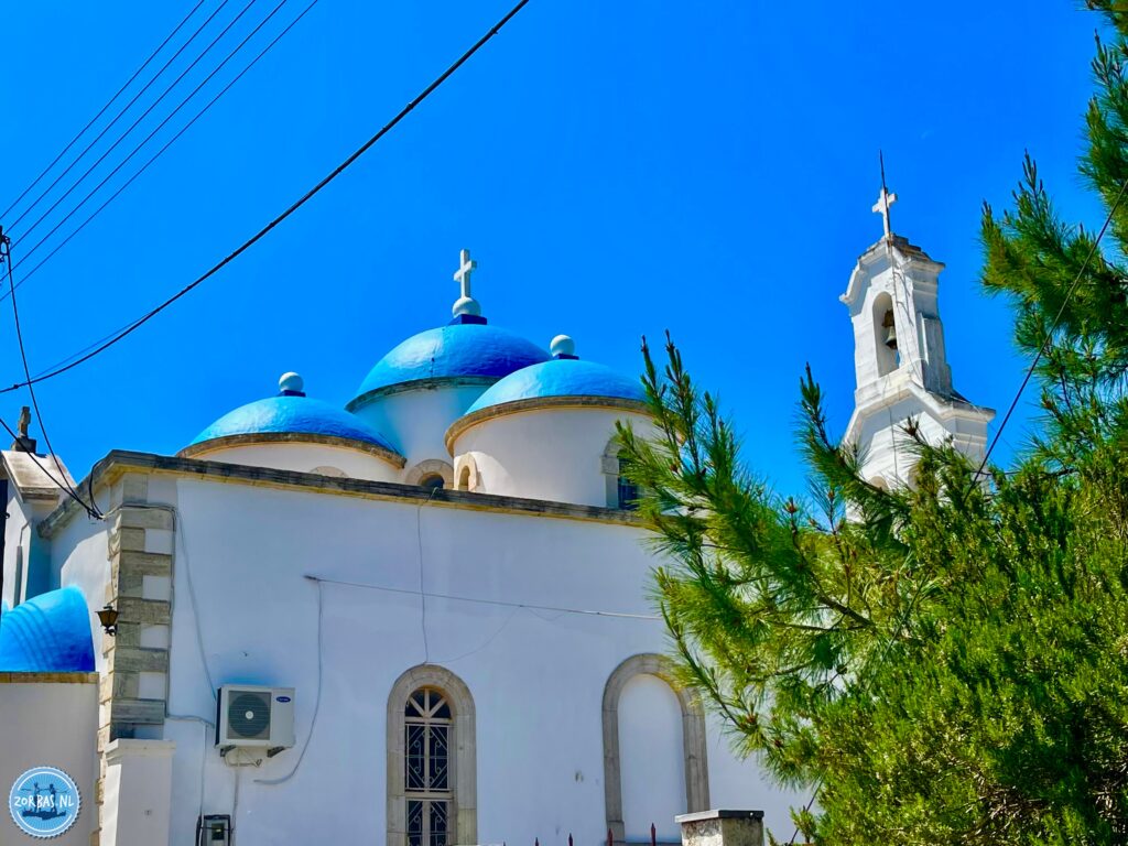 At the village Kounavi there is a three aisled Byzantine church dedicated to the Transfiguration of Christ, Saint Nicholas and Saint Demetrius, which is the central church of the village, but not the patron saint. This temple is unique as it has five domes, one large in the center and four smaller around it. According to tradition it was built by five unmarried sisters.